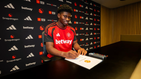 New Manchester United signing Carlos Baleba. PHOTO/https://www.manutd.com/en/news/carlos-baleba-joins-united