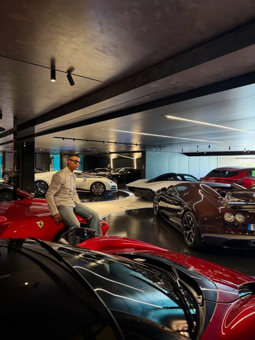 Christiano Ronaldo poses with high-end luxurious car collection. PHOTO/Screengrab by K24 Digital/https://www.facebook.com/Cristiano