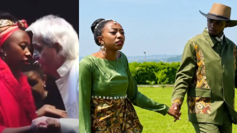 A collage of Benny Hinn and Charlene Ruto during the 2024 prayer, alongside Charlene with her fiancé Isaya Yunge during their traditional engagement ceremony.PHOTO/Screengrab by K24 Digital from Benny Hinn on Facebook /https://www.facebook.com/charlruto