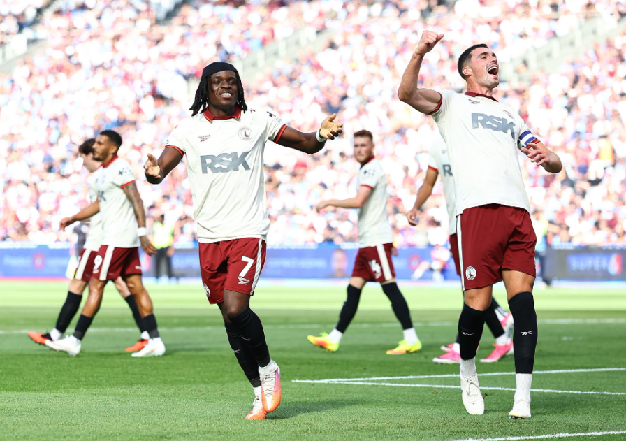 Charlton Athletic players celebrate one of their goals against West Ham United on Saturday, August 22, 2026. PHOTO/https://www.facebook.com/OfficialCAFC/photos