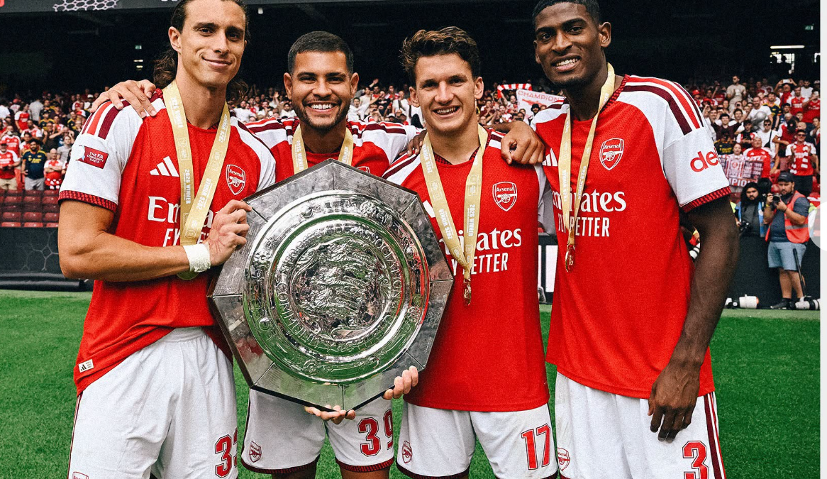 Arsenal fans vote new star Christos Tzolis as Player of the Match in Community Shield victory