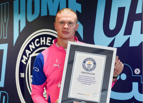 Haaland presented with Guinness World Records certificates for 'extraordinary football highlights'