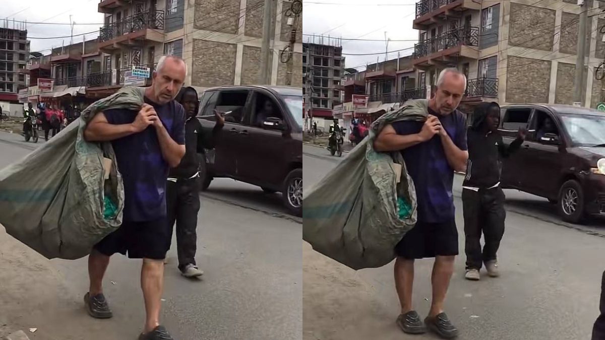 Utawala Mzungu spotted carrying garbage sack sends life advice to Kenyan youth