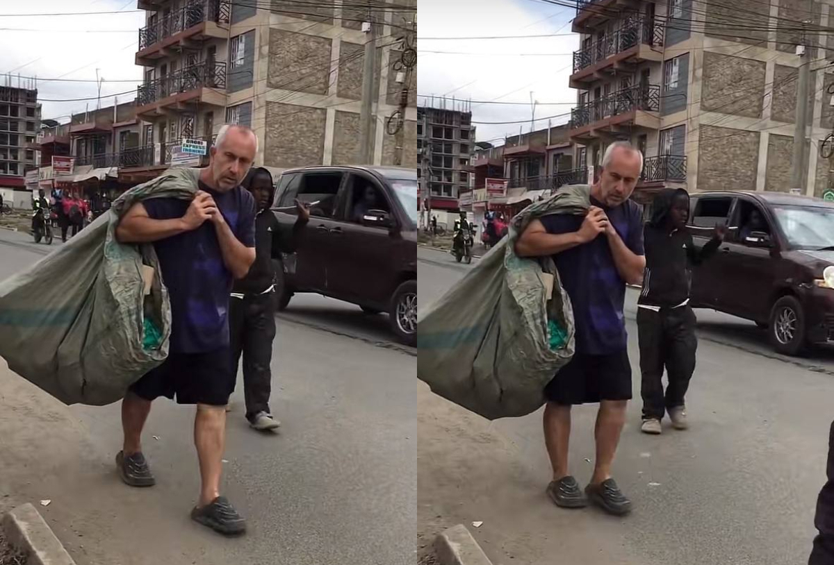 Utawala Mzungu spotted carrying garbage sack sends life advice to Kenyan youth