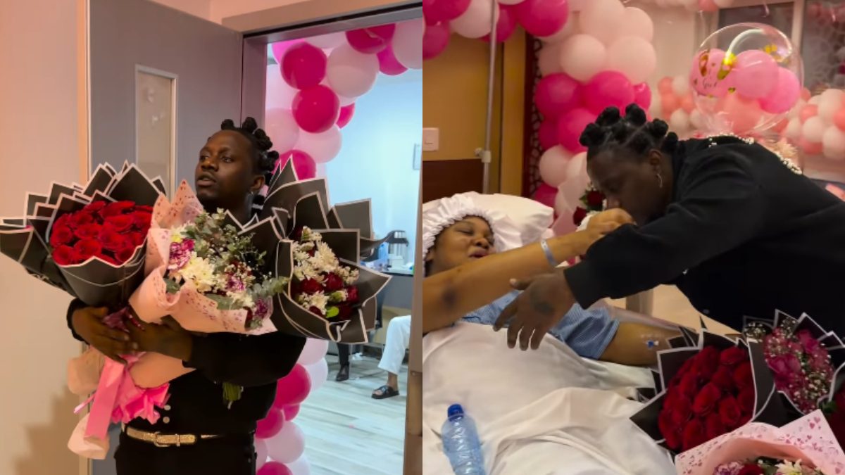 Rayvanny surprises Zuchu with 8 flower bouquets and money after birth of baby girl