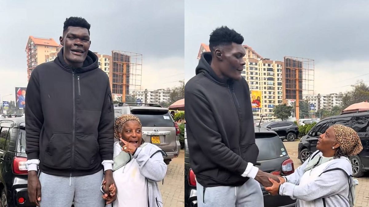 American woman visiting Kenya left thrilled after unexpectedly meeting Gen Z Goliath Bradley Marongo