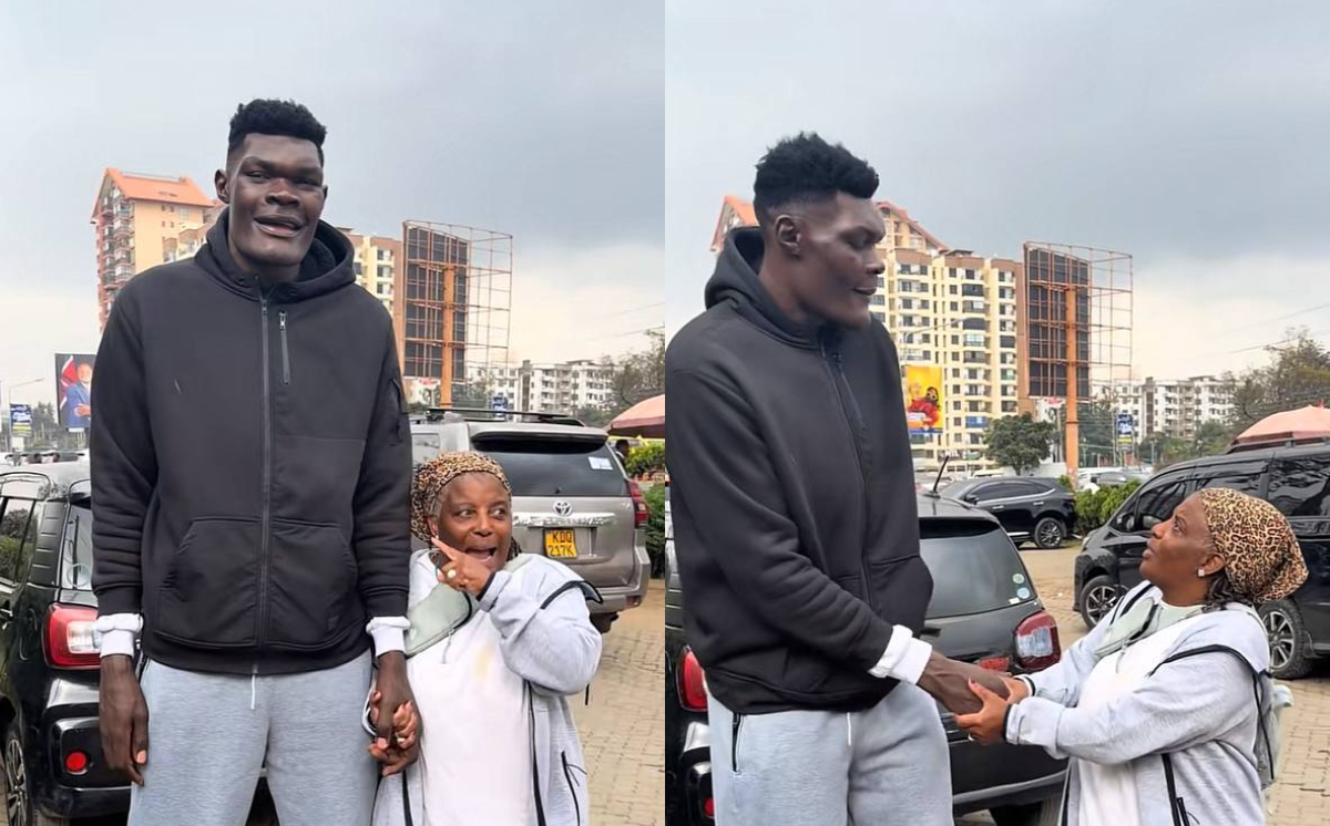 American woman visiting Kenya left thrilled after unexpectedly meeting Gen Z Goliath Bradley Marongo