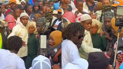 Bodyguards forced to intervene as huge crowd traps VJ Patelo, wife Diana in Embakasi