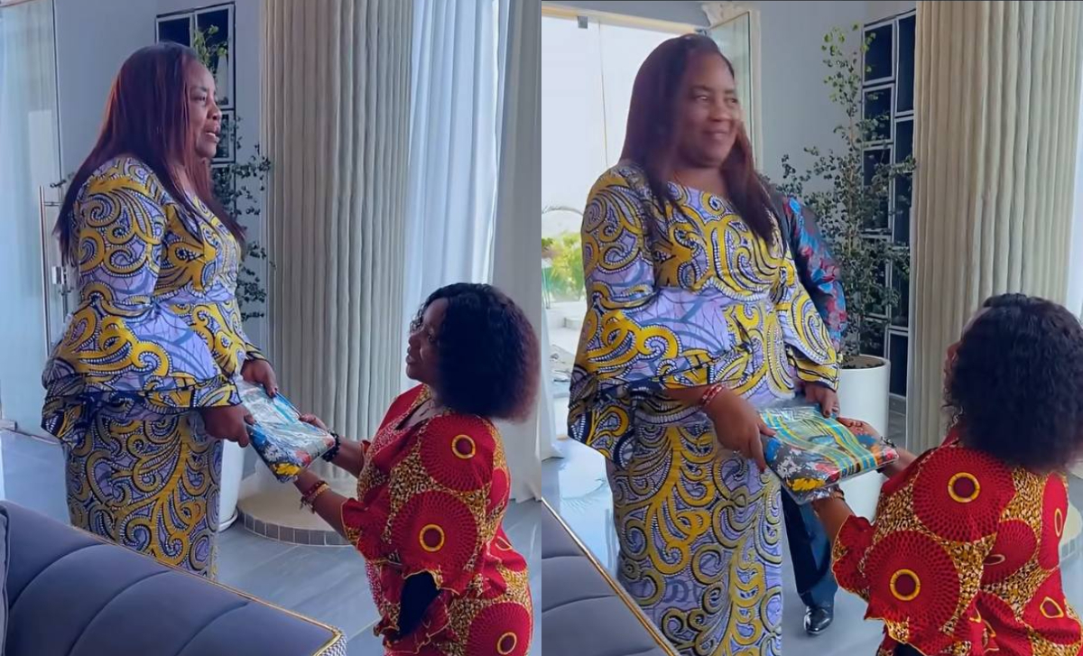 Tanzanian singer Christina Shusho kneels before Ida Odinga, gifts her Kitenge in emotional moment