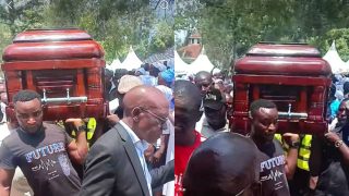 Boni Khalwale marks spot for wife’s grave as her body arrives home in huge procession