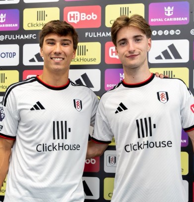 Gonzalo Garcia and César Palacios after being unveiled by Fulham. PHOTO/@FulhamFC/X