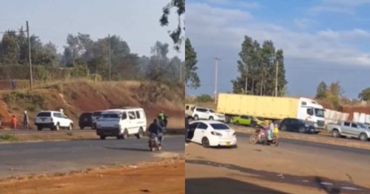 Uproar as goons block road at Kabati on Thika-Kenol Highway