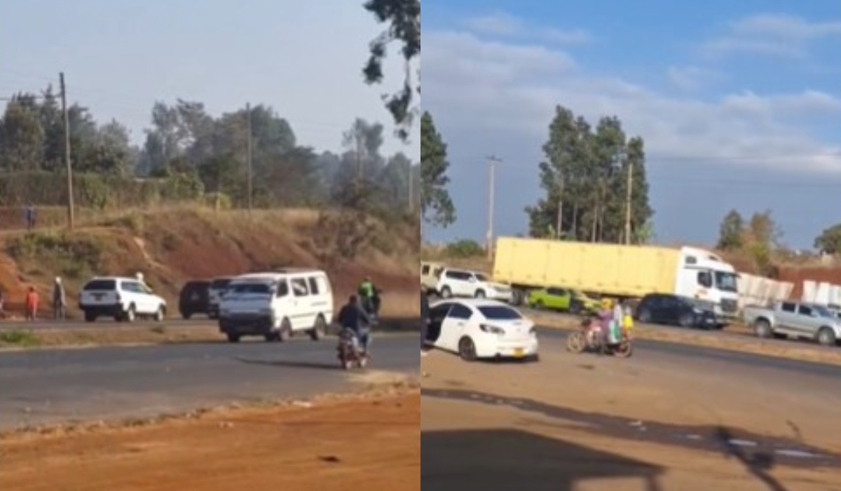 Uproar as goons block road at Kabati on Thika-Kenol Highway