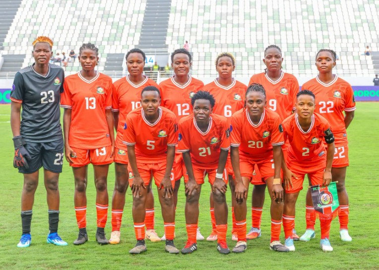 Harambee Starlets during their previous WAFCON match on July 29, 2026. PHOTO/https://web.facebook.com/HarambeeStarlets