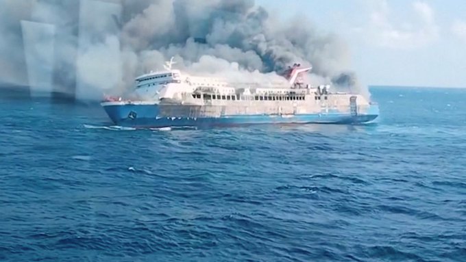 At least five dead, 41 missing after ferry catches fire off Indonesia