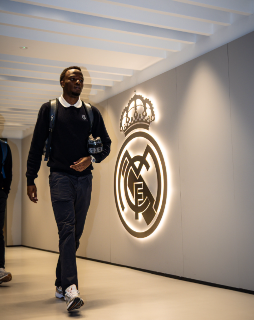 Real Sociedad's Job Ochieng at the Santiago Bernabéu on Wednesday evening, August 26, 2026. PHOTO/https://www.facebook.com/RealSociedadFutbol/photos