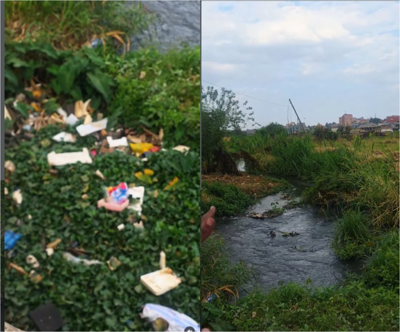 Polluted KIU river in Kahawa Sukari. PHOTO/@geoffrey_mosiria/Instagram