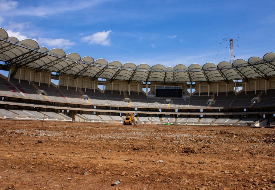 The Moi International Sports Centre, Kasarani under rehabilitation ahead of 2027 AFCON. PHOTO/ https://www.facebook.com/SportsKenya
