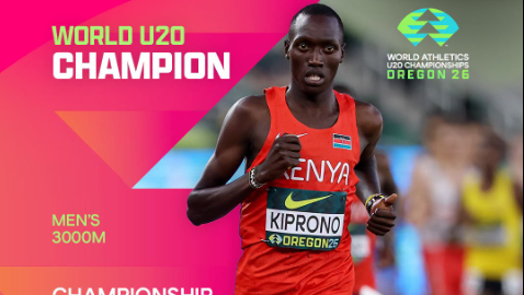 Emmanuel Kiprono breaks U20 World Championship record in Oregon