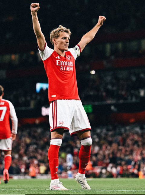 Arsenal captain Martin Odegaard during Coventry clash on Friday, August 21, 2026 at the Emirates Stadium. PHOTO/https://www.facebook.com/Arsenal/photos