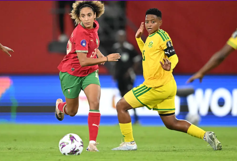 A WAFCON 2026 quarter-final action between Morocco and South Africa on Saturday, August 8, 2026. PHOTO/Morocco players celebrate reaching the 2026 WAFCON semi-finals against South Africa. PHOTO/https://www.cafonline.com