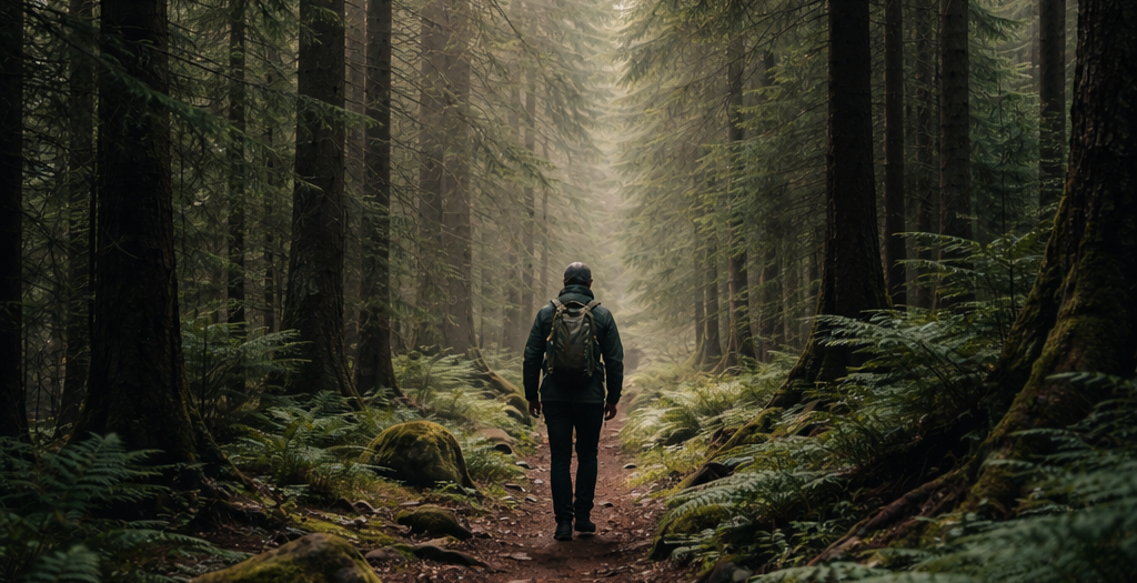 Someone doing a nature walk.