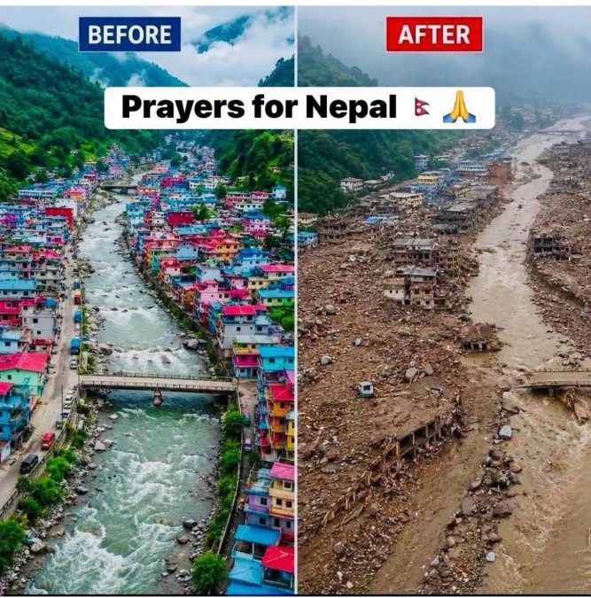 Before and after photos of Nepal. PHOTO/@dianahdaisy/Instagram