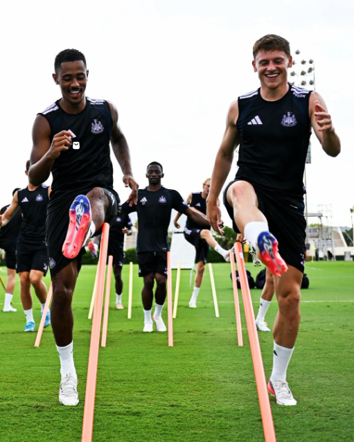 Newcastle United players in training. PHOTO/https://www.facebook.com/newcastleunited/photos