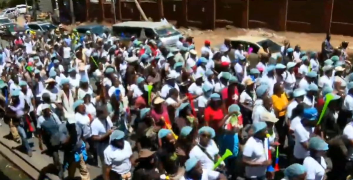 Nurses stage protest in Nairobi. PHOTO/screengrab by K24 Digital