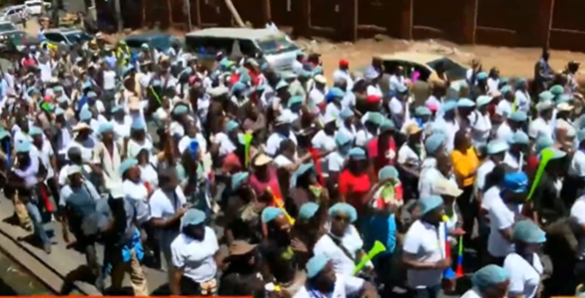 Nurses stage protest in Nairobi. PHOTO/screengrab by K24 Digital