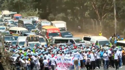 Traffic disrupted on Waiyaki Way as nurses stage protest in Nairobi