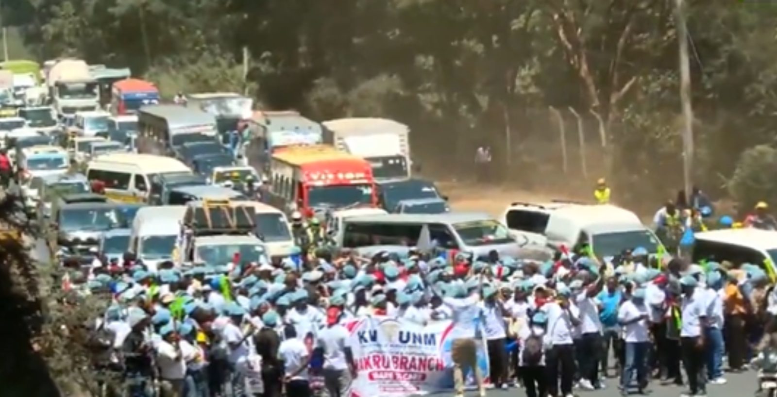 Traffic disrupted on Waiyaki Way as nurses stage protest in Nairobi