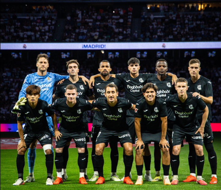 Real Sociedad players pose for a group photo before their match against Real Madrid on Wednesday, August 26, 2026. PHOTO/https://www.facebook.com/RealSociedadFutbol/photos