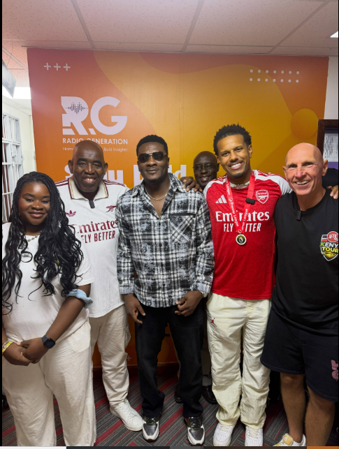 Robbie Lyle, Assamoah Gyan and the AFTV crew in Nairobi. PHOTO/https://www.facebook.com/profile.php?id=61579198808404