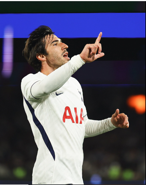 Sandro Tonali celebrates his goal against Chelsea. PHOTO/https://www.facebook.com/TottenhamHotspur/photos