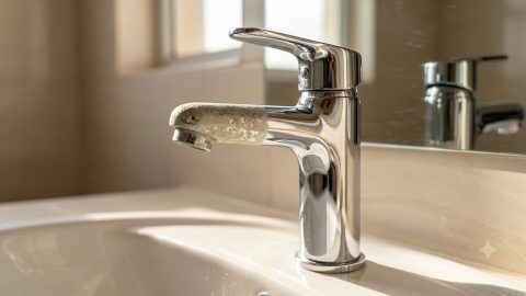 How to easily clean hard water scale off taps using white vinegar