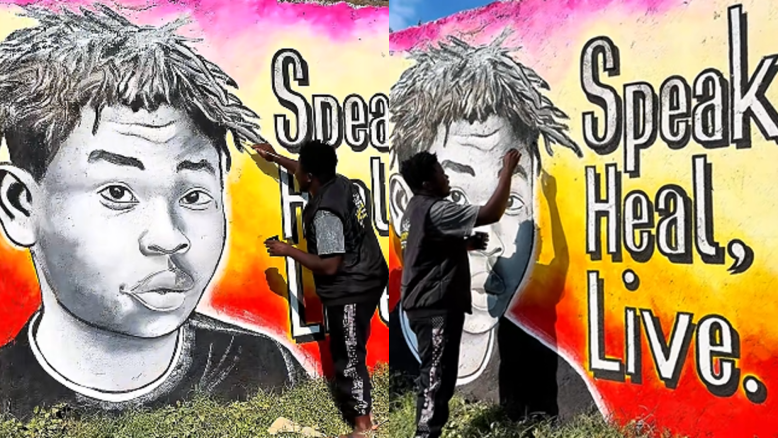 Stoopid Boy honoured with mural by TikTok star Elvis Mushilaa