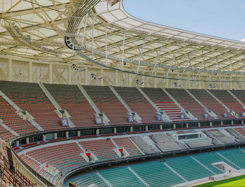 The inside view of the under-construction Raila Odinga International Stadium as of Wednesday, August 19, 2026. PHOTO/https://www.facebook.com/GovernorSalimMvurya
