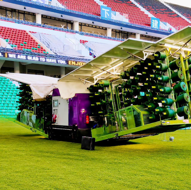 Synthetic stitching works at the Raila Odinga International Stadium have commenced ahead of 2027 AFCON. PHOTO/ https://www.facebook.com/profile.php?id=61556873132819