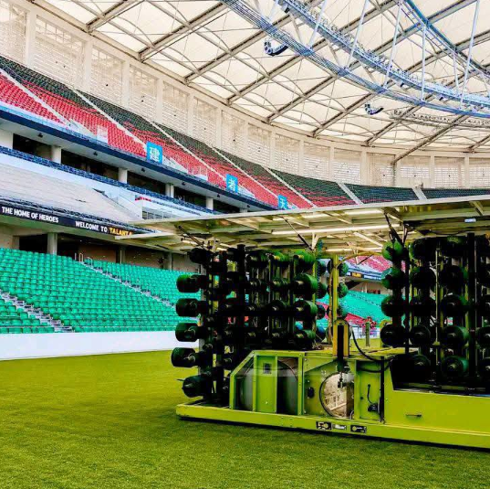 Synthetic stitching works at the Raila Odinga International Stadium have commenced ahead of 2027 AFCON. PHOTO/ https://www.facebook.com/profile.php?id=61556873132819