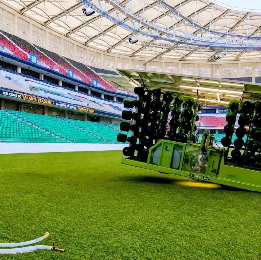 Synthetic stitching works at the Raila Odinga International Stadium have commenced ahead of 2027 AFCON. PHOTO/ https://www.facebook.com/profile.php?id=61556873132819