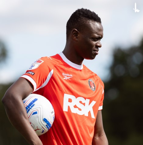 Harambee Stars player Timothy Ouma in Charlton Athletic colours. PHOTO/@CAFCofficial/X
