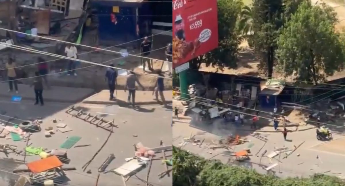 Activities disrupted along Argwings Kodhek Road as traders stage protest. PHOTO/screengrab by K24 Digital