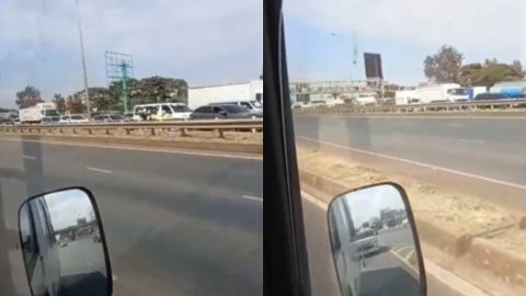Massive traffic builds up on Thika Road after truck breaks down near Bluepost