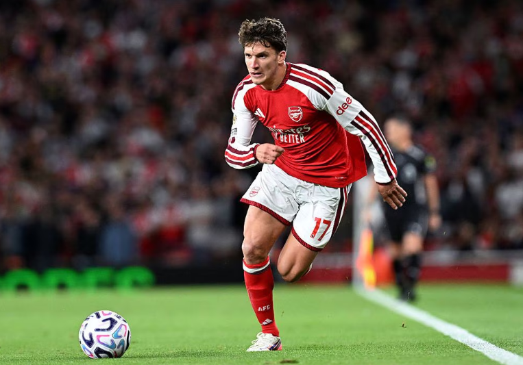 New Arsenal signing Christos Tzolis in action against Coventry City on Friday, August 21, 2026 at the Emirates Stadium. PHOTO/https://www.arsenal.com/news/men/1