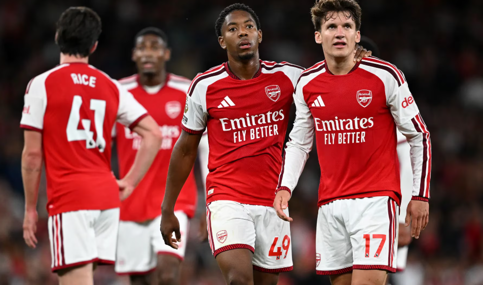 New Arsenal signing Christos Tzolis in action against Coventry City on Friday, August 21, 2026 at the Emirates Stadium. PHOTO/https://www.arsenal.com/news/men/1