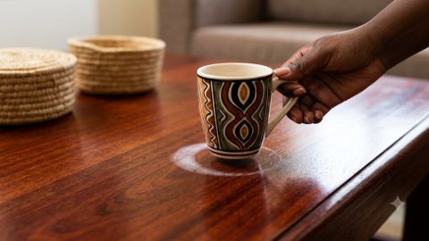 How to remove white water rings from wooden tables