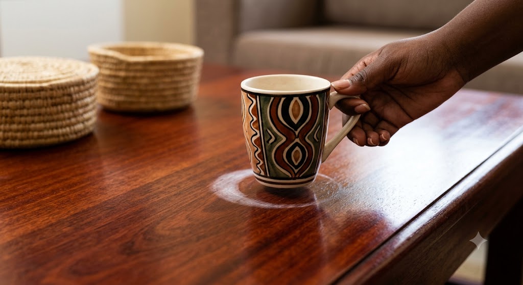 How to remove white water rings from wooden tables