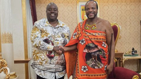 Wicknell Chivayo dines and spends time with King Mswati III at royal palace