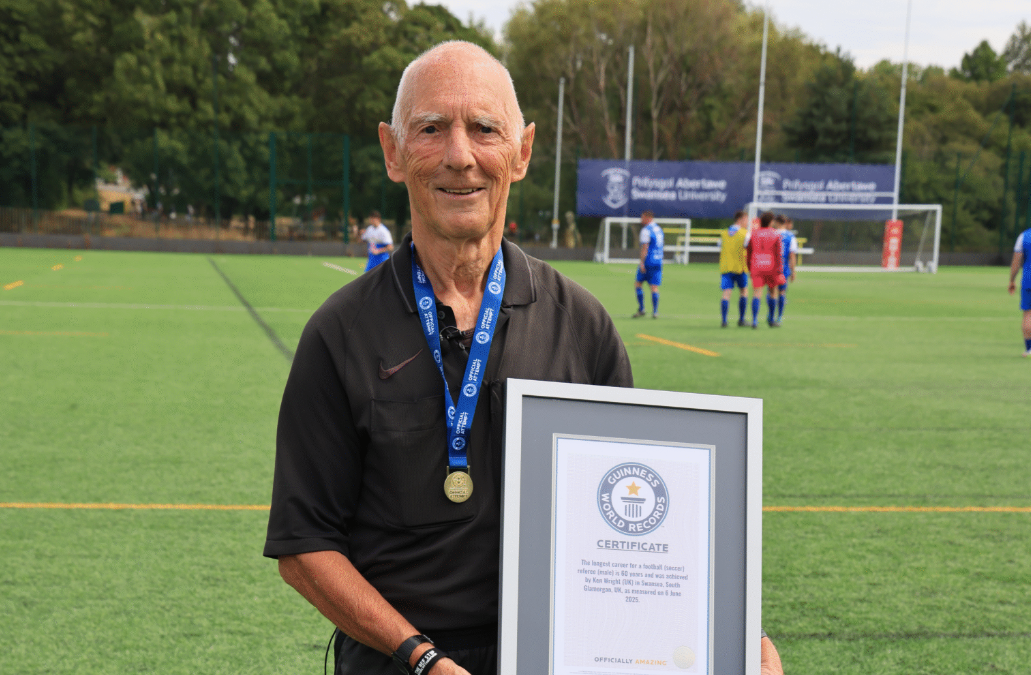 World’s longest-serving referee honoured for 63 seasons and 5,000+ matches